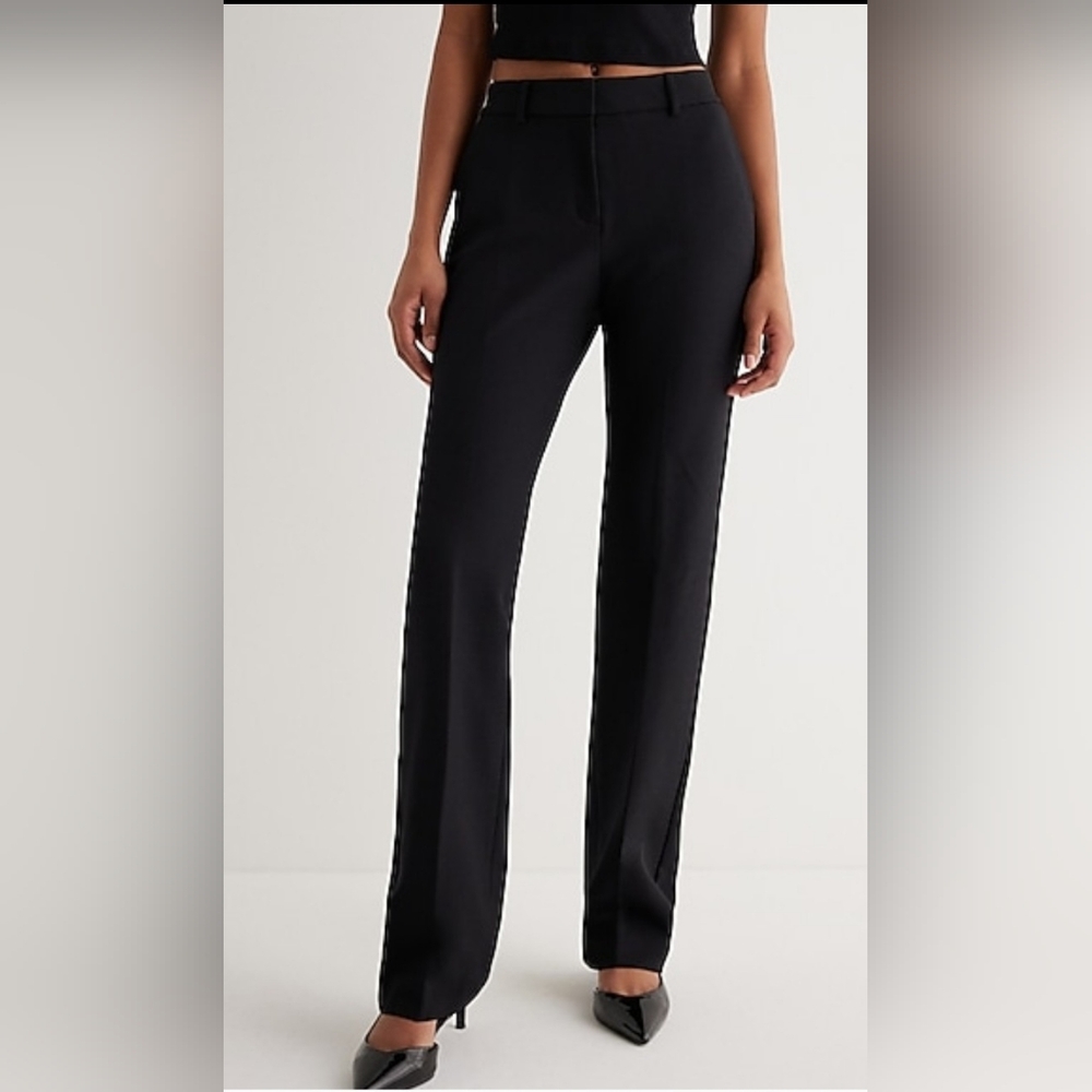 NEW EXPRESS  BLACK EDITOR MID RISE BOOTCUT PANTS SZ 2R